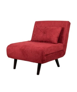 POLTRONA LETTO "QUEEN" IN TESSUTO BURGUNDY, 77x77X85 CM